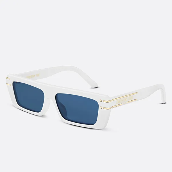Kính Mát Dior Signature S2U 50B0 White Rectangular Sunglasses Màu Trắng Xanh - 1