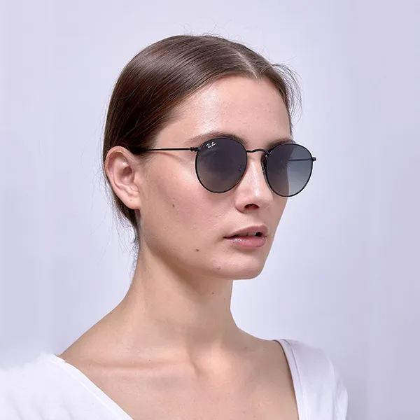 Kính Mát Rayban Round Metal RB3447N 002/71 50-21 Màu Xám Đậm