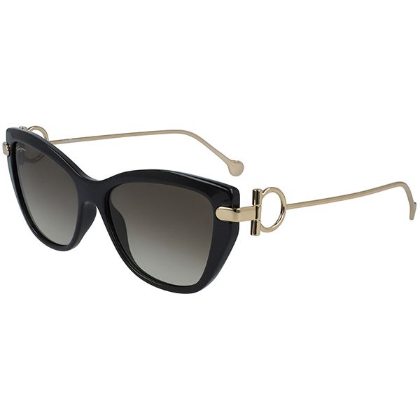 Kính Mát Salvatore Ferragamo Black Cat Eye Ladies Sunglasses SF928S 001 55 Màu Đen - 1