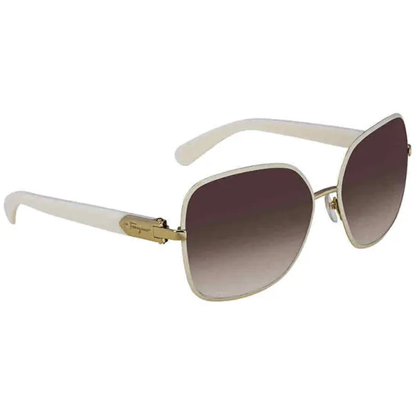 Kính Mát Salvatore Ferragamo Brown Square Sunglasses SF150S 721 59 Màu Trắng Nâu