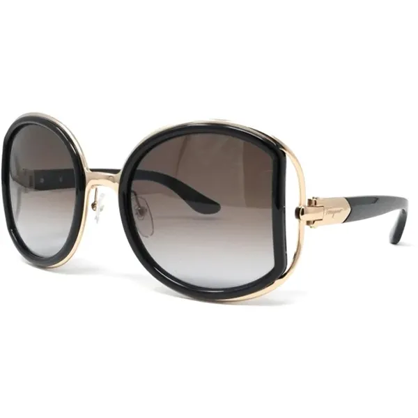 Kính Mát Salvatore Ferragamo Women Fashion Black and Rose Gold Sunglasses 52mm SF719S-001 Màu Vàng Đen - Kính mắt - Vua Hàng Hiệu