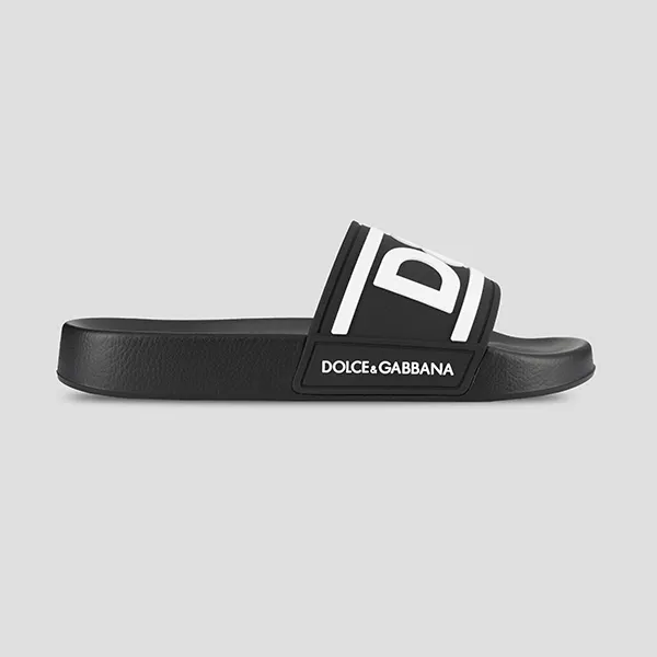 Dép Dolce & Gabbana D&G Slides With Logo CW2072 AQ858 89690 Màu Đen Size 39