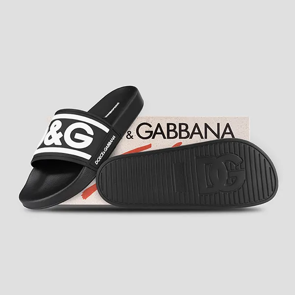 Dép Dolce & Gabbana D&G Slides With Logo CW2072 AQ858 89690 Màu Đen Size 39