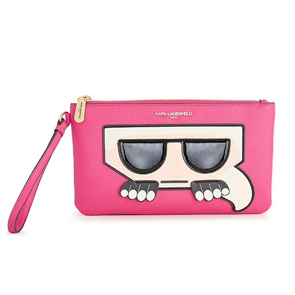 Túi Cầm Tay Karl Lagerfeld Maybelle Pouch Wristlet Màu Hồng
