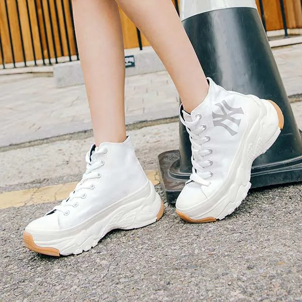 Giày MLB Chunky High New York Yankees 32SHU1111-50I Màu Trắng Size 250 - Giày - Vua Hàng Hiệu