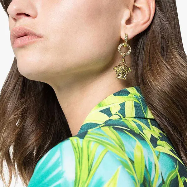 Khuyên Tai Versace Medusa Drop Earrings DG2F062DJMTD00O Màu Vàng Gold