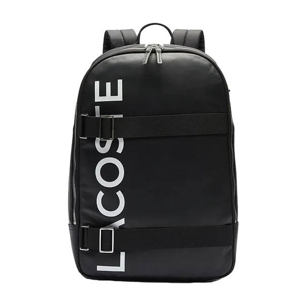 Balo Lacoste Men's L.12.12 Branded And Strap Backpack NH3117IA-279 Màu Đen Trắng - 1