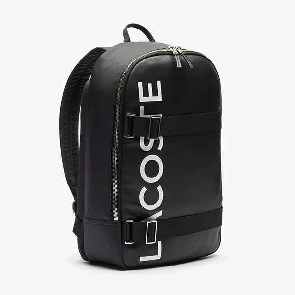 Balo Lacoste Men's L.12.12 Branded And Strap Backpack NH3117IA-279 Màu Đen Trắng - 3