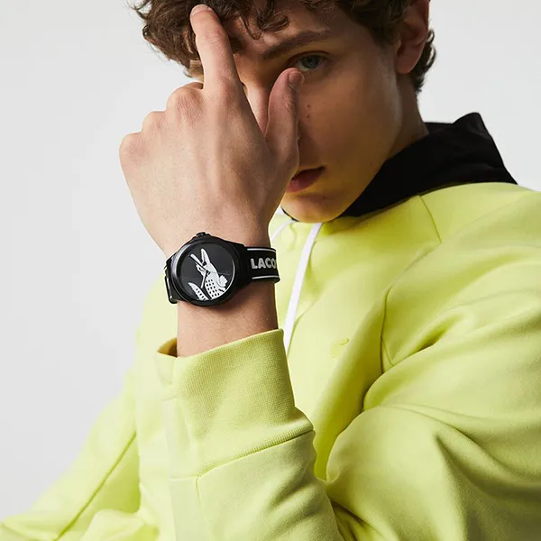 Đồng Hồ Nam Lacoste Neocroc 3 Hands Black Silicone Watch 2011185 Màu Đen