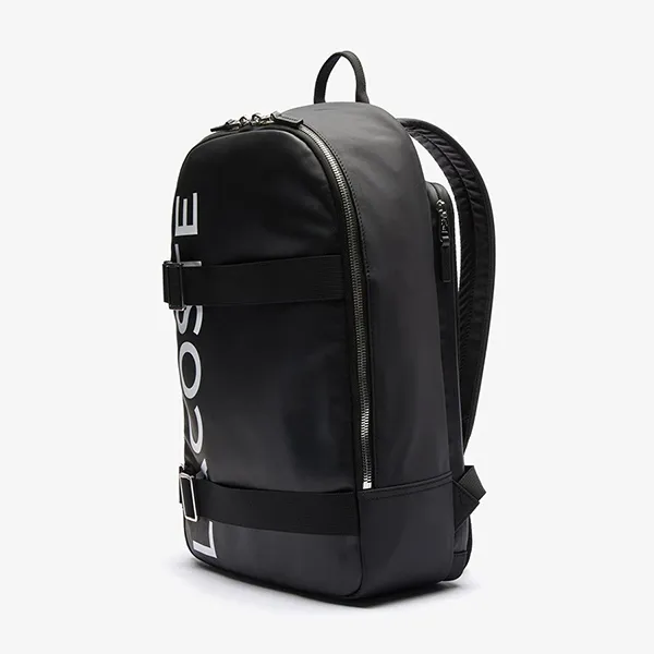 Balo Lacoste Men's L.12.12 Branded And Strap Backpack NH3117IA-279 Màu Đen Trắng - 4