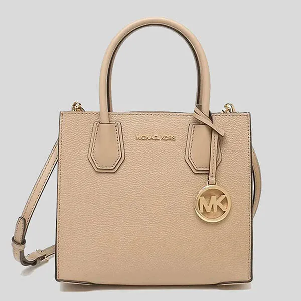 Túi Xách Michael Kors Mercer Medium Pebbled Leather Crossbody Bag Bisque 35S1GM9M2L Màu Be