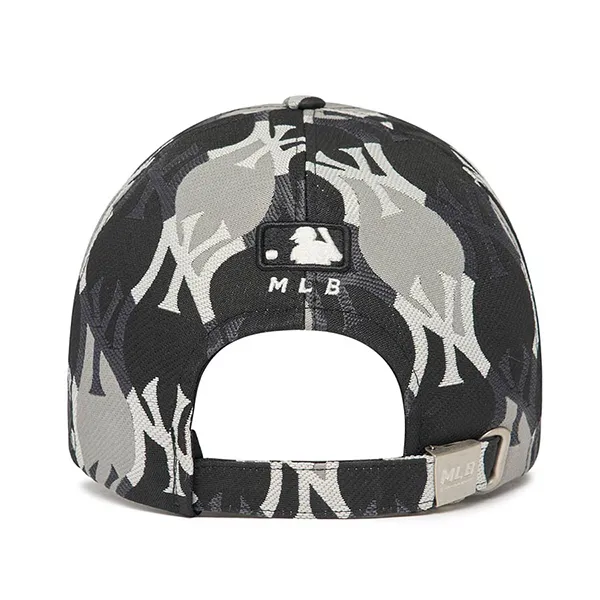 Mũ MLB Argyle Monogram Structure Ball Cap New York Yankees 3ACPM222N-50BKS Màu Đen Xám