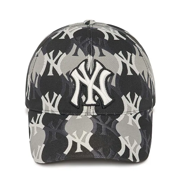 Mũ MLB Argyle Monogram Structure Ball Cap New York Yankees 3ACPM222N-50BKS Màu Đen Xám
