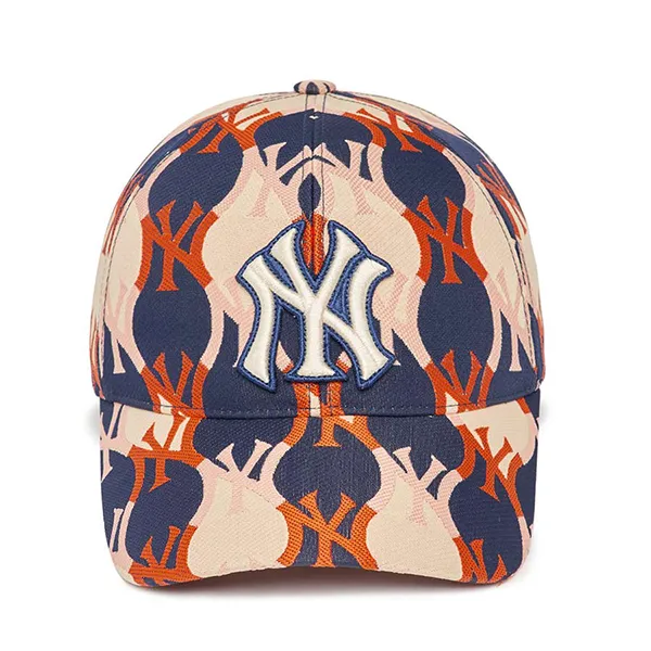 Mũ MLB Argyle Monogram Structure Ball Cap New York Yankees 3ACPM222N-50NYD Màu Navy Kem - Mũ nón - Vua Hàng Hiệu