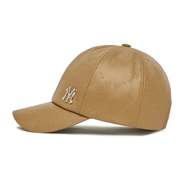 Mũ MLB Dia Monogram Embo Leather Unstructured Ball Cap New York Yankees 3ACPM1226 Màu Nâu - Mũ nón - Vua Hàng Hiệu