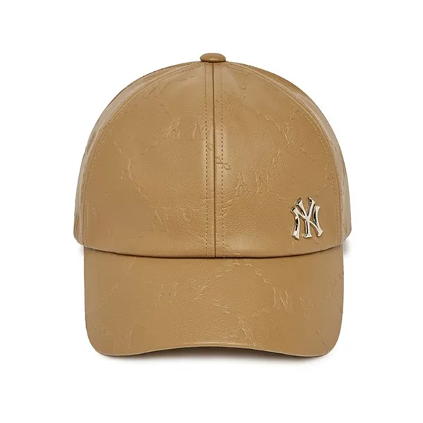Mũ MLB Dia Monogram Embo Leather Unstructured Ball Cap New York Yankees 3ACPM1226 Màu Nâu - Mũ nón - Vua Hàng Hiệu