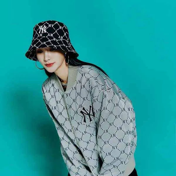 Mũ MLB Monogram Bucket Hat New York Yankees 3AHTM032N-50BKS Màu Đen Size 57
