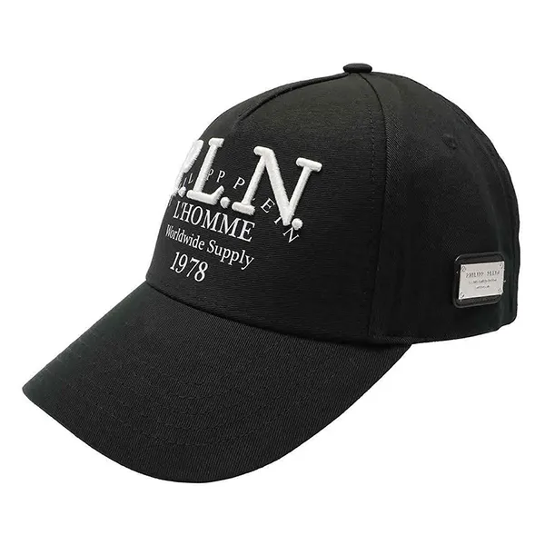 Mũ Philipp Plein Black Cotton Gabardine Baseball Cap Màu Đen
