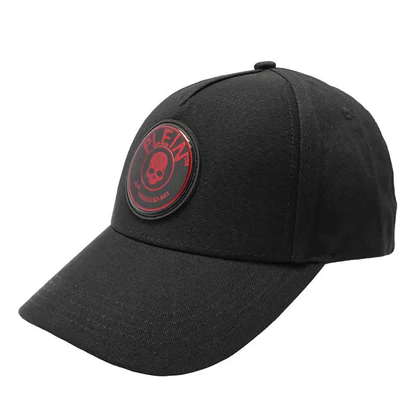 Mũ Philipp Plein Black Skull Logo Patch Cotton Baseball Cap Màu Đen