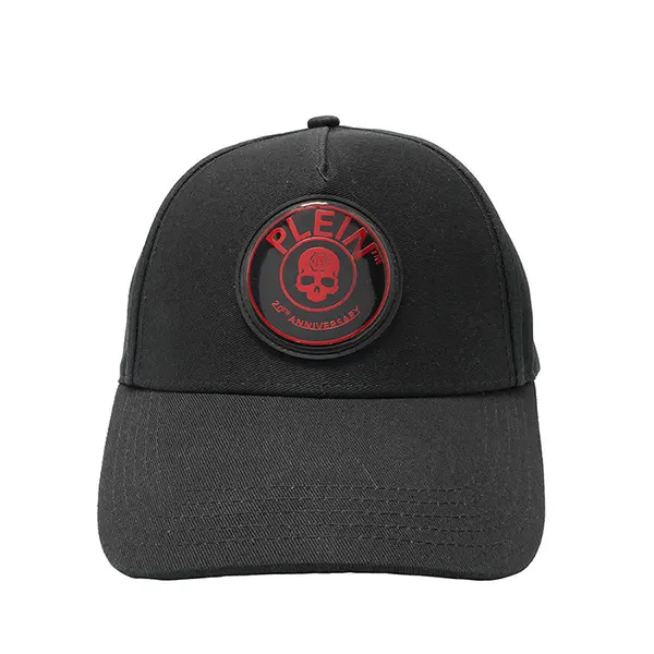 Mũ Philipp Plein Black Skull Logo Patch Cotton Baseball Cap Màu Đen