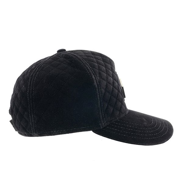 Mũ Philipp Plein Men's Black Suede Quilted Base Ball Cap Màu Đen - 5