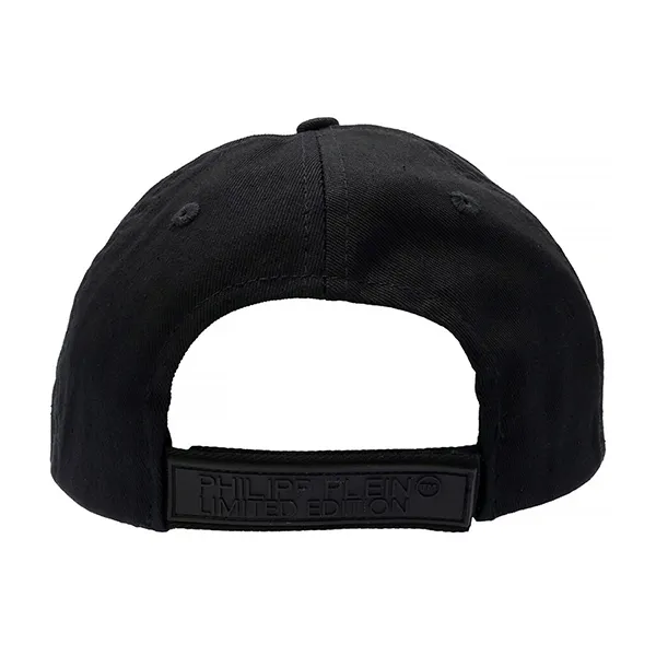 Mũ Philipp Plein Super Star Plein Logo Cotton Gabardine Baseball Cap Màu Đen