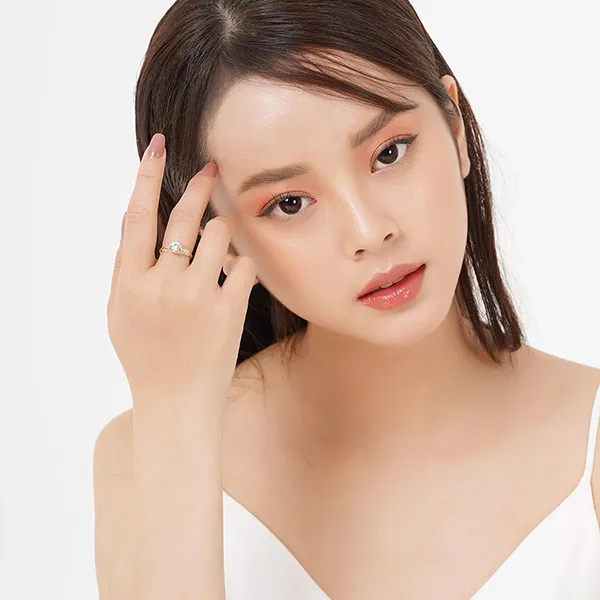 Nhẫn Huy Thanh Jewelry NDINO 199 - 14K - Đá Cubic Zirconia Màu Vàng Gold