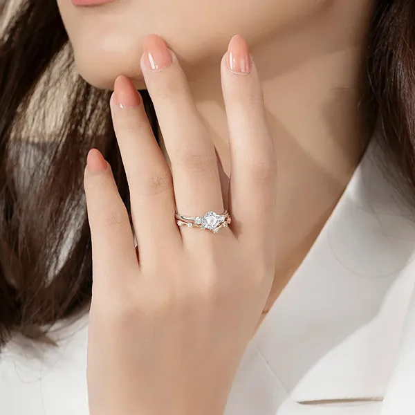 Nhẫn Huy Thanh Jewelry NDINO 209 - 14K - Đá Cubic Zirconia Màu Bạc/Vàng Hồng - Trang sức - Vua Hàng Hiệu