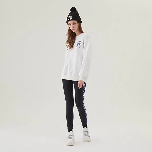 Áo Nỉ Sweater MLB New York Yankess Bark Big Logo Overfit Sweatshit In White Màu Trắng