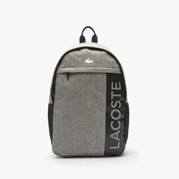 Balo Lacoste Unisex Neocroc Branded Zip Canvas Backpack NH3887NZ Màu Xám Đen