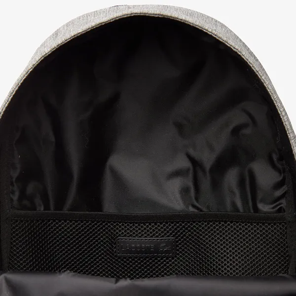 Balo Lacoste Unisex Neocroc Branded Zip Canvas Backpack NH3887NZ Màu Xám Đen