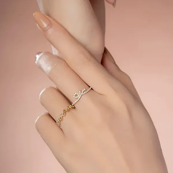 Nhẫn Huy Thanh Jewelry NLF 416 - 14K - Đá Cubic Zirconia Màu Vàng Gold - Trang sức - Vua Hàng Hiệu