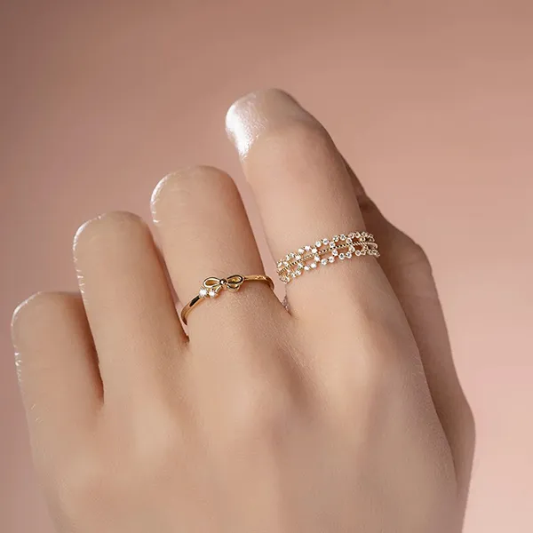 Nhẫn Huy Thanh Jewelry NLF 417 - 14K - Đá Cubic Zirconia Màu Vàng Gold - Trang sức - Vua Hàng Hiệu