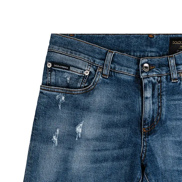 Quần Jeans Dolce & Gabbana D&G Style Classic Silver Tag GY07LD G8X96 Màu Xanh