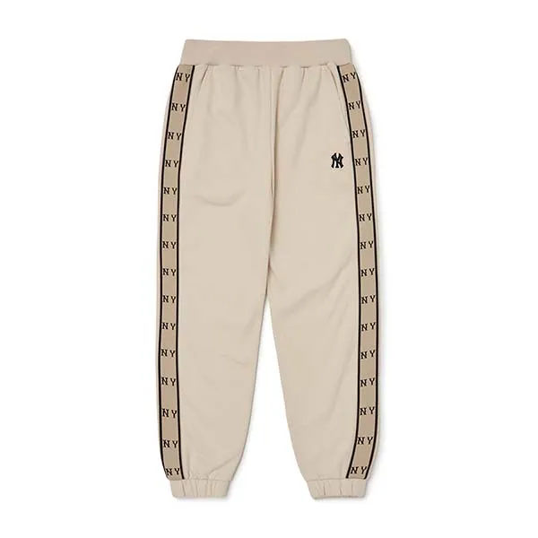 Quần Jogger MLB Diamond Monogram Tape Loose Fit Jogger Pants New York Yankees 3APTM0326-50CRS Màu Be
