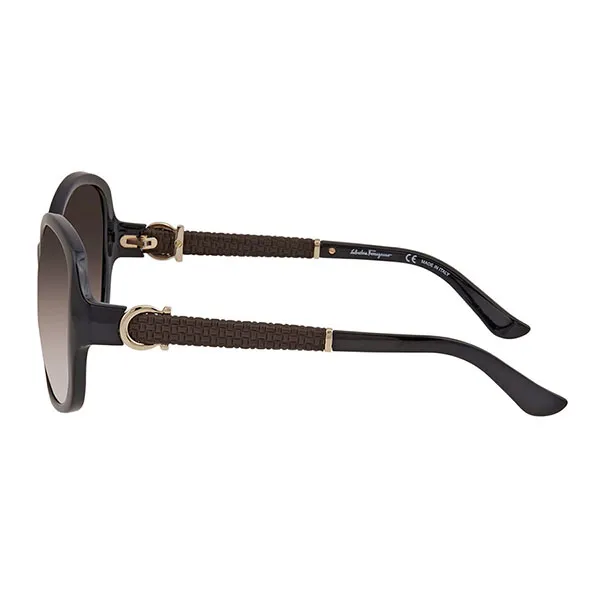 Kính Mát Salvatore Ferragamo Round Ladies Sunglasses SF744SLA 001 59 Màu Xám Gradient
