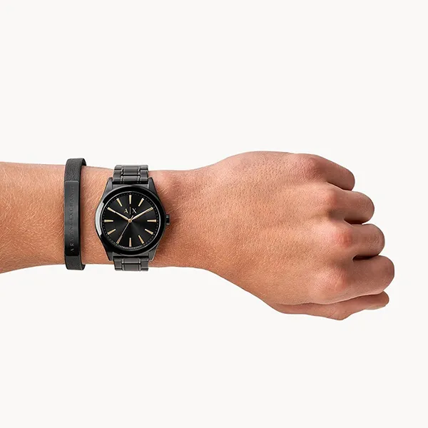 Set Đồng Hồ Nam Armani Exchange Active Black Dial Men's AX7102 Kèm Vòng Đeo Tay Màu Đen