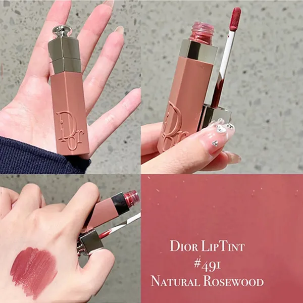 Son Dior Addict Lip Tattoo Màu 491 Natural Rosewood Tint Fullbox Damask   Mỹ Phẩm Chính Hãng