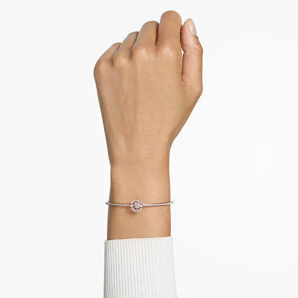Vòng Đeo Tay Swarovski Sparkling Dance BangleRound Cut, White, Rose Gold-Tone Plated 5497483 Màu Vàng Hồng