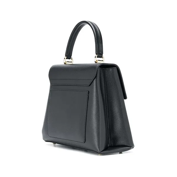 Túi Xách Furla Foldover Small Leather Tote Bag Màu Đen