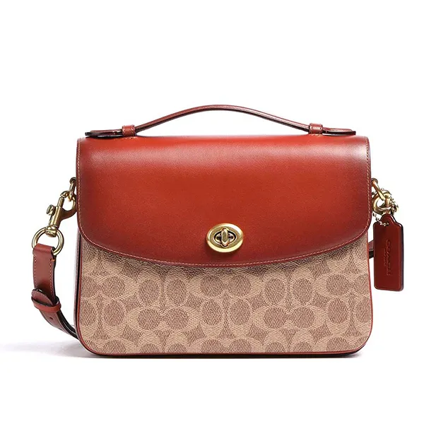 Túi Đeo Chéo Coach Cassie Crossbody In Signature Canvas 68349 Màu Cam Nâu