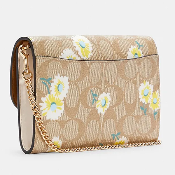 Túi Đeo Chéo Coach Gemma Clutch Crossbody In Signature Canvas With Daisy Print C3052 Màu Be