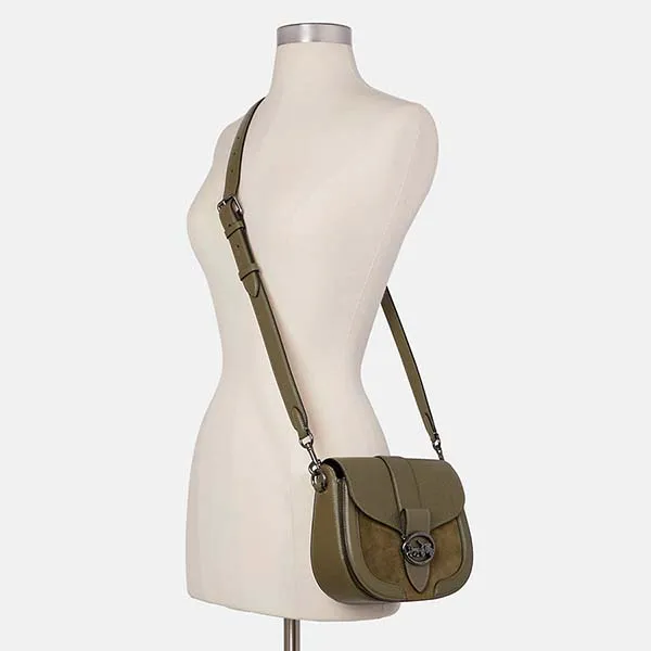 Túi Đeo Chéo Coach Georgie Crossbody Saddle Bag Màu Xanh Rêu C2805