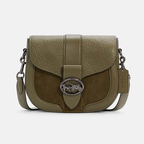 Túi Đeo Chéo Coach Georgie Crossbody Saddle Bag Màu Xanh Rêu C2805