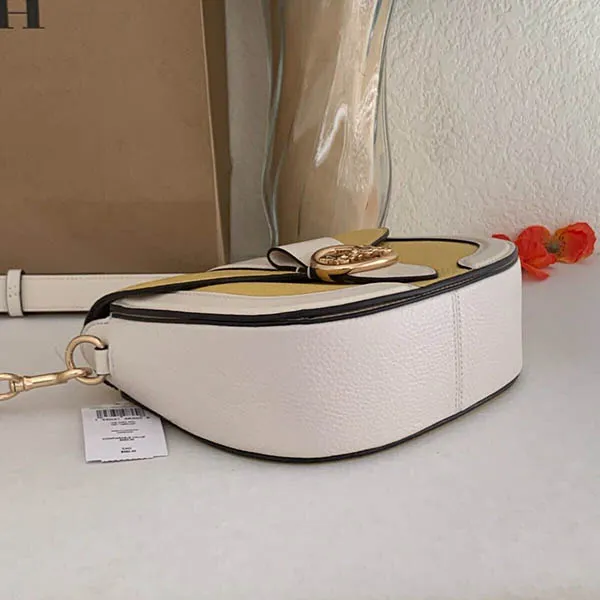 Túi Đeo Chéo Coach Georgie Saddle Bag In Colorblock Màu Vàng Trắng