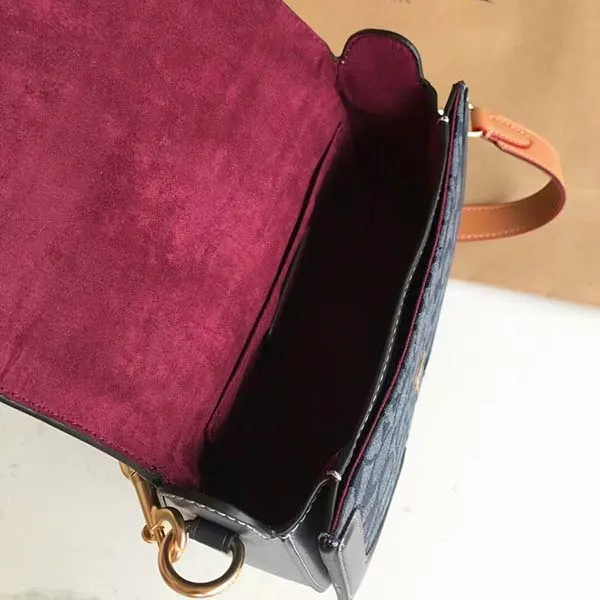 Túi Đeo Chéo Coach Georgie Saddle Bag In Signature Chambray C4066 Màu Xanh Navy