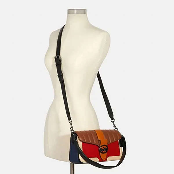 Túi Đeo Chéo Coach Georgie Shoulder Bag With Colorblock Linear Quilting C5568 Phối Màu