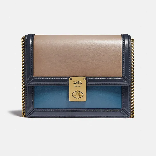 Túi Đeo Chéo Coach Hutton Belt Bag In Colorblock 884 Màu Nude Phối Xanh