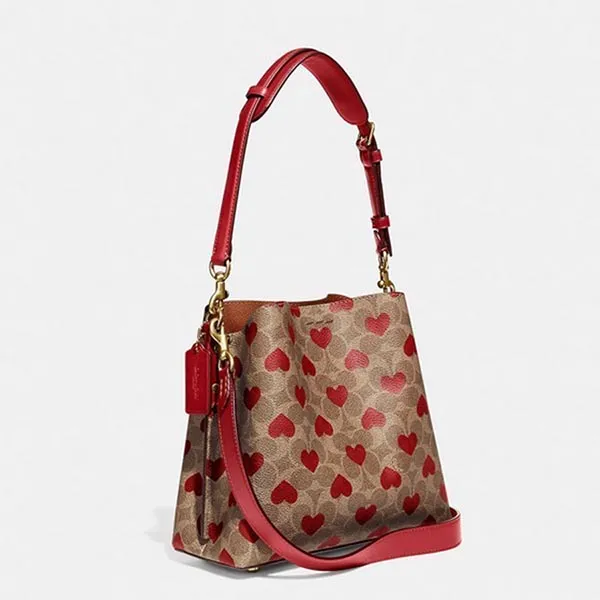 Túi Đeo Chéo Coach Willow Bucket Màu Nâu Đỏ