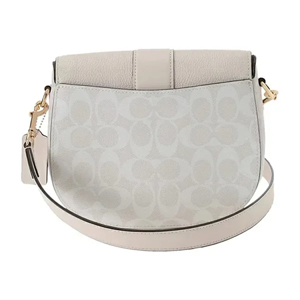 Túi Đeo Chéo Coach Georgie Saddle Bag In Signature Canvas C2806 Màu Trắng Kem